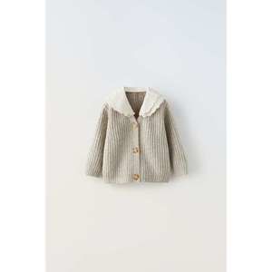 Zara Kids Beige Sweater with White Collar